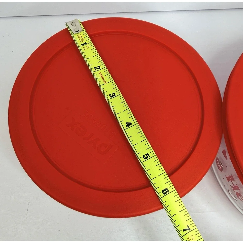 Pyrex Hello Kitty Glass Food Storage Containers Red Lids Set 4 Pcs / 2 Bowls